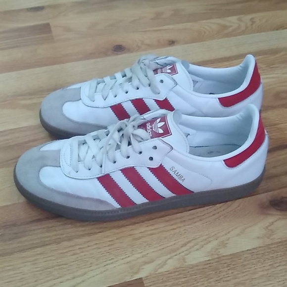 adidas samba white red